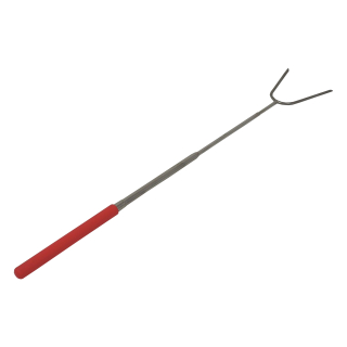 TOPTRADE teleskopická opékací vidlice 25–86 cm – nerez, plastová rukojeť