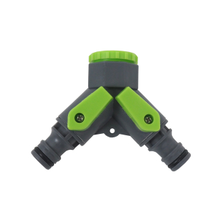 TOPTRADE rozdvojka s ventily 3/4" na 2 rychlospojky