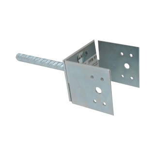TOPTRADE kotevní U patka stavitelná do betonu 80–150 × 90 mm, pozink 3 mm