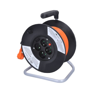 Prodlužovací kabel na bubnu 50 m, 4 zásuvky, oranžový (230 V/16 A)