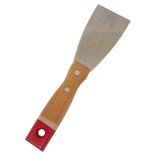 TOPTRADE špachtle nerezová 50 mm, dřevěná nýtovaná rukojeť – profi