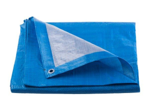 TOPTRADE krycí plachta 5 × 8 m, modro‑stříbrná – Standard Plus
