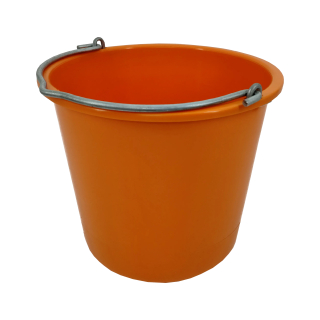 TOPTRADE plastové vědro 12 l – oranžové, extra pevné