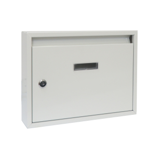 TOPTRADE poštovní schránka kovová, paneláková, bílá 340 × 240 × 60 mm