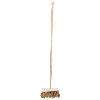 TOPTRADE koště chodníkové PROFI, 5 řad, dřevěná násada 120 cm