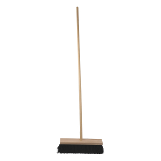 TOPTRADE koště silniční 40×9 cm s dřevěnou násadou 140 cm