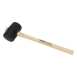 TOPTRADE gumová palice, černá, buková násada, Ø 45 mm, 260 g