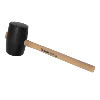 TOPTRADE gumová palice 1,1 kg, Ø 90 mm, černá, buková násada