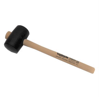 TOPTRADE gumová palice 55 mm, 510 g – černá, buková násada