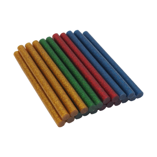 TOPTRADE tavné tyčinky s třpytkami, mix 4 barev, 7,5 × 100 mm, 20 ks