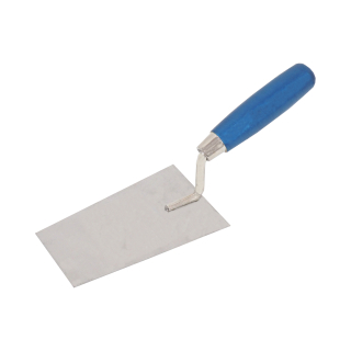 TOPTRADE zednická lžíce 140 × 82 mm, nerez, dřevěná rukojeť