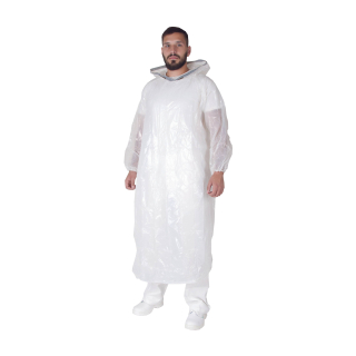 pláštěnka MIKE, PE, jednorázová, bílá