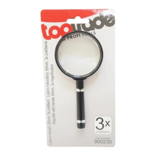 TOPTRADE lupa 3x zvětšení, 65 mm, s rukojetí