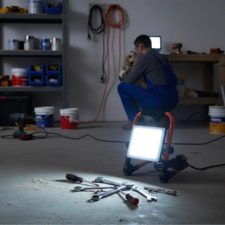 Reflektor LED přenosný 50 W se sklopným stojanem, 4500 lm, 4000 K, IP65