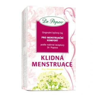 Klidná menstruace – bylinný čaj bez kofeinu, 20 sáčků