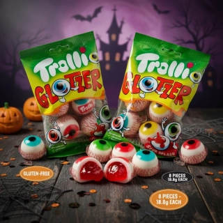 Trolli Oči 8×18,8 g (8 ks) – pěnové bonbóny s 10% ovocnou náplní