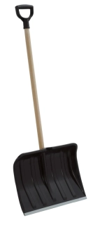 TOPTRADE Praděd – hrablo na sníh 47 cm, dřevěná násada 100 cm, rukojeť Y