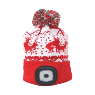 Dětská čepice s LED světlem X-mas Kids, vel. M, červená