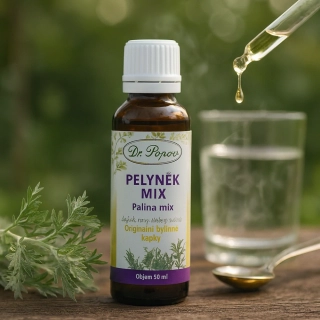 Pelyněk mix, originální bylinné kapky, 50 ml Dr. Popov