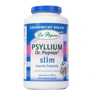 Psyllium Dr. Popova SLIM kapsle – ekonomické balení 240 ks