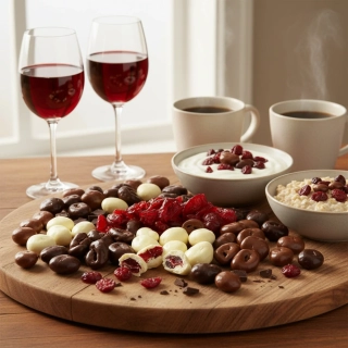 Brusnice mix 500 g – brusinky v hořké a mléčné čokoládě a jogurtové polevě