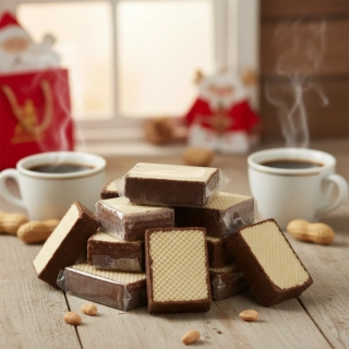 Arašídové oplatky 600 g (24×25 g) – arašídová náplň, bočně máčené v kakaové polevě