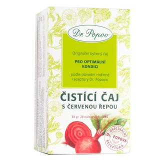 Dr. Popov Čisticí čaj s červenou řepou, porcovaný, 20 sáčků (30 g)