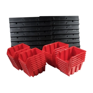 Ekobox plastový – sada 28 boxů, 2 panely, 800 × 195 × 400 mm