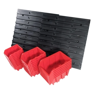 Ekobox plastový – sada 24 boxů, 2 panely, 800 × 195 × 400 mm