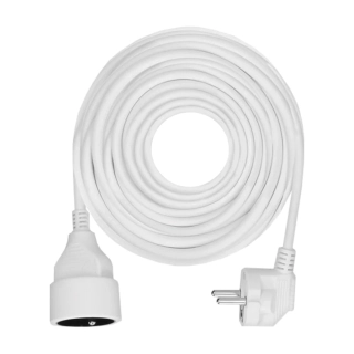 Prodlužovací kabel 10 m, bílý, 250 V/10 A (H05VV-F3, 3×1 mm²), lomená vidlice