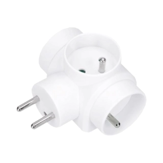 Rozbočovací zásuvka 3×, 250 V / 10 A, bílá (IP20)