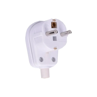 Vidlice pro pohyblivý přívod, úhlový vývod, 250 V / 16 A, bílá (IP20)