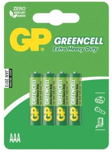 Baterie GP Greencell AAA R03, zinkochloridové, 1,5 V (4 ks)