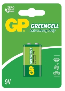 Baterie GP Greencell 6F22 9 V, zinkochloridová, 1 ks (blistr)