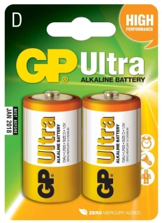 GP Ultra Alkaline LR20 (D) 1,5 V – baterie, blistr 2 ks