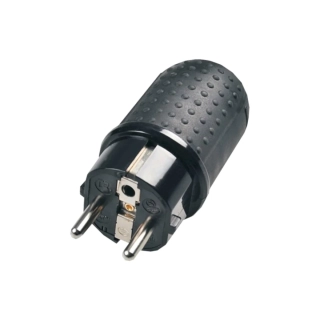 Zástrčka do vlhka IP44, přímá, 230 V/16 A, černá