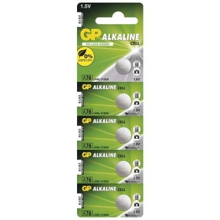 GP LR44 (A76) alkalické knoflíkové baterie, 5 ks – 1,5 V, 110 mAh